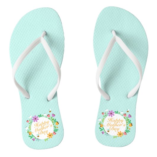 Elegant Happy Mother's Day Floral | Flip Flops Badesandalen (Fußbett)