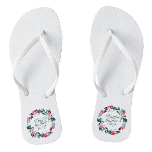Elegant Happy Mother's Day Floral | Flip Flops Badesandalen (Fußbett)