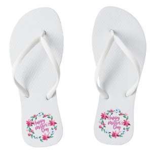 Elegant Happy Mother's Day Floral Flip Flops Badesandalen