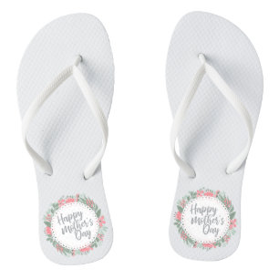Elegant Happy Mother's Day Floral   Flip Flops Badesandalen