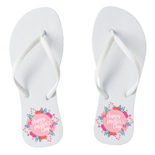 Elegant Happy Mother's Day Floral   Flip Flops Badesandalen