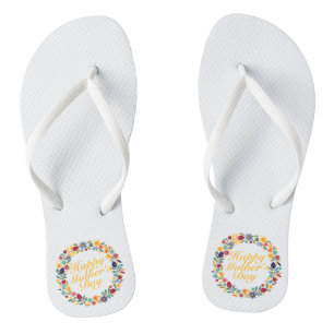 Elegant Happy Mother's Day Floral Flip Flops Badesandalen