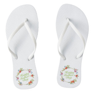 Elegant Happy Mother's Day Floral   Flip Flops Badesandalen