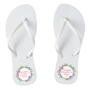 Elegant Happy Mother's Day Floral Flip Flops Badesandalen