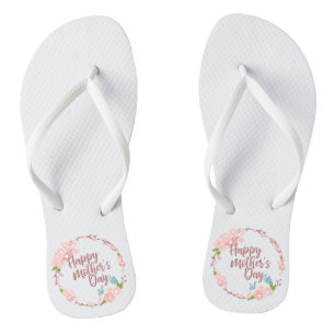 Elegant Happy Mother's Day Floral Flip Flops Badesandalen