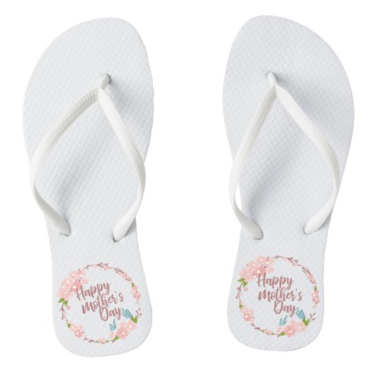Elegant Happy Mother's Day Floral | Flip Flops Badesandalen (Fußbett)