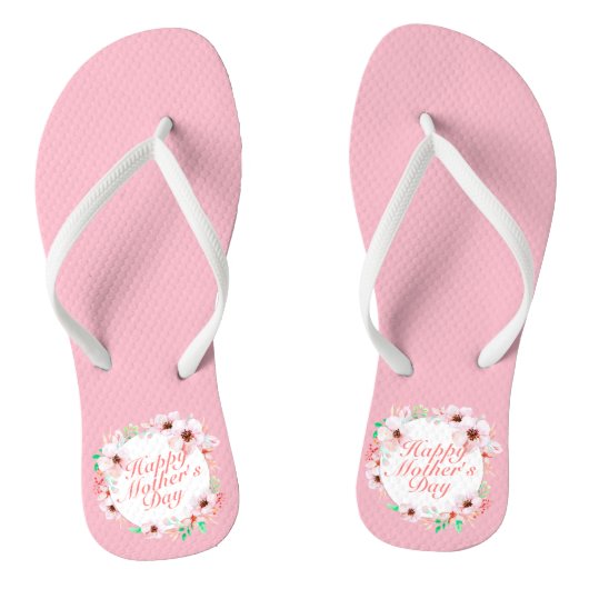 Elegant Happy Mother's Day Floral | Flip Flops Badesandalen (Fußbett)