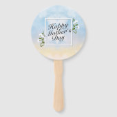 Elegant Happy Mother's Day Floral Frame Hand Fan Fächer (Vorderseite)