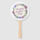 Elegant Happy Mother's Day Floral Frame Hand Fan Fächer (Vorderseite)