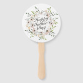 Elegant Happy Mother's Day Floral Frame Hand Fan Fächer (Rückseite)