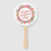 Elegant Happy Mother's Day Floral Frame Hand Fan Fächer (Rückseite)