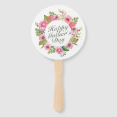 Elegant Happy Mother's Day Floral Frame Hand Fan Fächer (Rückseite)