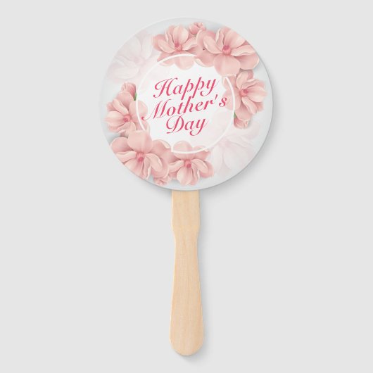 Elegant Happy Mother's Day Floral Frame Hand Fan Fächer (Rückseite)