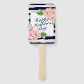 Elegant Happy Mother's Day Floral Frame Hand Fan Fächer (Rückseite)