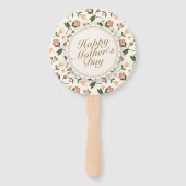 Elegant Happy Mother's Day Floral Frame Hand Fan Fächer (Rückseite)
