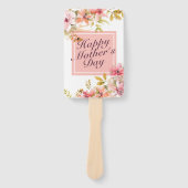 Elegant Happy Mother's Day Floral Frame Hand Fan Fächer (Vorderseite)