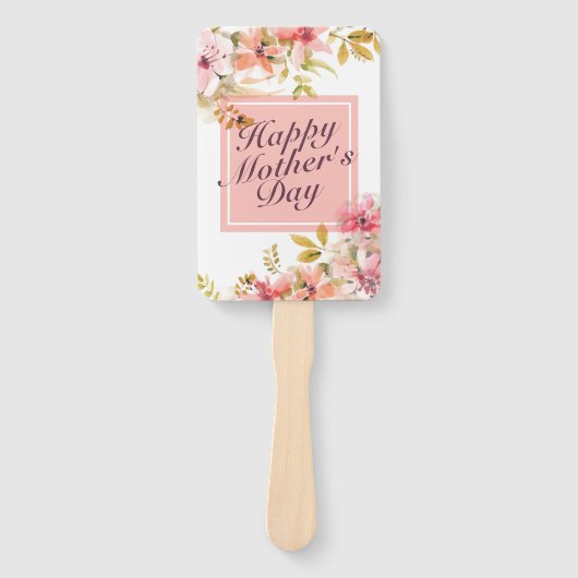 Elegant Happy Mother's Day Floral Frame Hand Fan Fächer (Vorderseite)