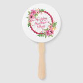 Elegant Happy Mother's Day Floral Frame Hand Fan Fächer (Rückseite)
