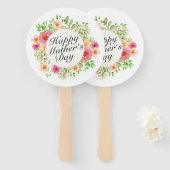 Elegant Happy Mother's Day Floral Frame Hand Fan Fächer (Vorne und Hinten)