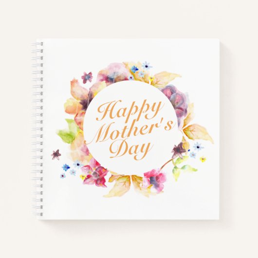 Elegant Happy Mother's Day Floral Frame Notebook Notizblock (Vorderseite)