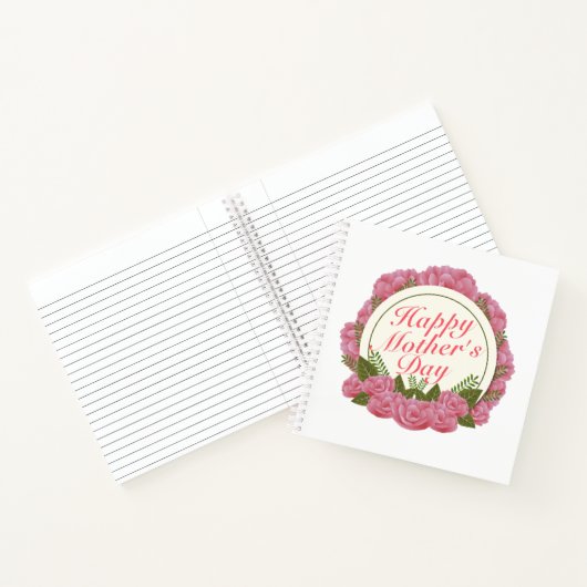Elegant Happy Mother's Day Floral Frame Notebook Notizblock (Innenseite)