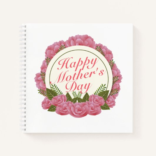 Elegant Happy Mother's Day Floral Frame Notebook Notizblock (Vorderseite)