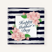Elegant Happy Mother's Day Floral Frame Notebook Notizblock (Vorderseite)