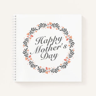 Elegant Happy Mother's Day Floral Gästebuch Notizbuch