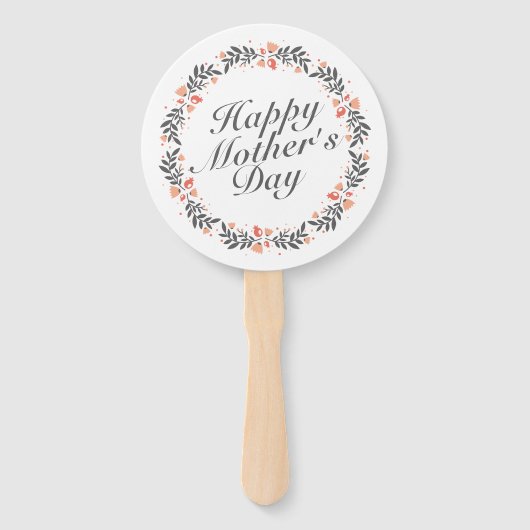 Elegant Happy Mother's Day Floral Hand Fan Fächer (Vorderseite)
