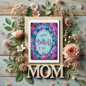Elegant Happy Mother's Day Floral Hübsch Blue Karte