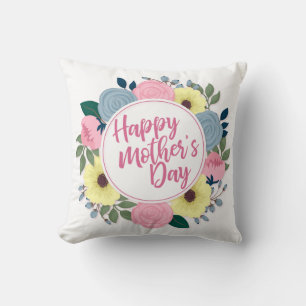 Elegant Happy Mother's Day Floral   Kissen