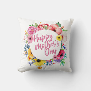 Elegant Happy Mother's Day Floral   Kissen