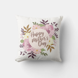 Elegant Happy Mother's Day Floral   Kissen