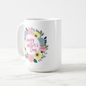 Elegant Happy Mother's Day Floral | Klassische Tas Kaffeetasse (Vorderseite Links)