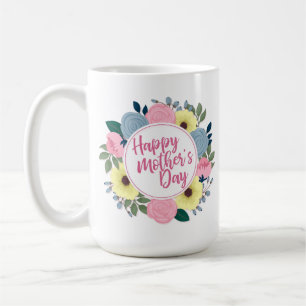Elegant Happy Mother's Day Floral   Klassische Tas Kaffeetasse