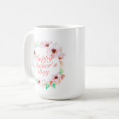Elegant Happy Mother's Day Floral | Klassische Tas Kaffeetasse (Vorderseite Links)