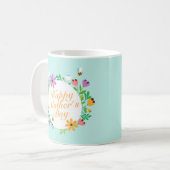Elegant Happy Mother's Day Floral | Klassische Tas Kaffeetasse (Vorderseite Links)