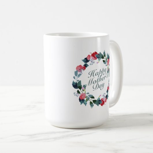 Elegant Happy Mother's Day Floral | Klassische Tas Kaffeetasse (VorderseiteRechts)