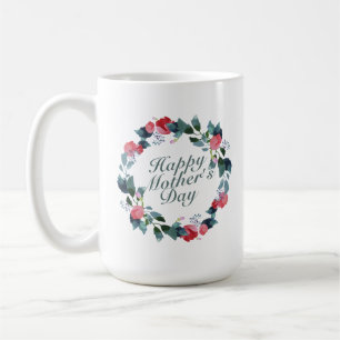 Elegant Happy Mother's Day Floral Klassische Tas Kaffeetasse