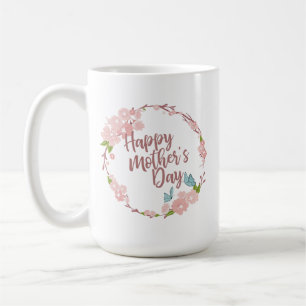 Elegant Happy Mother's Day Floral Klassische Tas Kaffeetasse