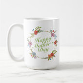 Elegant Happy Mother's Day Floral | Klassische Tas Kaffeetasse (Links)
