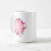 Elegant Happy Mother's Day Floral | Klassische Tas Kaffeetasse (Vorderseite Links)