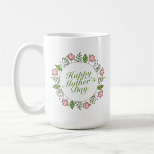 Elegant Happy Mother's Day Floral   Klassische Tas Kaffeetasse