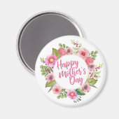 Elegant Happy Mother's Day Floral | Magnet (Vorderseite/Rückseite)