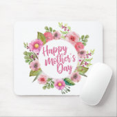 Elegant Happy Mother's Day Floral | Mousepad (Mit Mouse)
