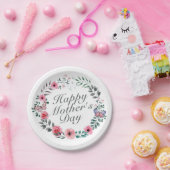 Elegant Happy Mother's Day Floral Paper Plate Pappteller (Party)