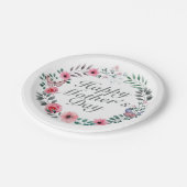 Elegant Happy Mother's Day Floral Paper Plate Pappteller (Schrägansicht)