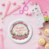 Elegant Happy Mother's Day Floral Paper Plate Pappteller (Party)