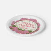 Elegant Happy Mother's Day Floral Paper Plate Pappteller (Schrägansicht)