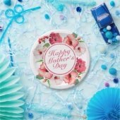 Elegant Happy Mother's Day Floral Paper Plate Pappteller (Party)